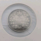1920 Canada  Silver 5 Cents Silver Coin - VF0