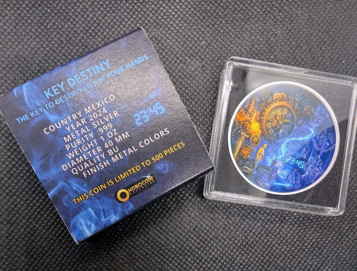 2024 1 oz .999 Silver Libertad Mexico Colorized Key Destiny Edition Coin Low Min2