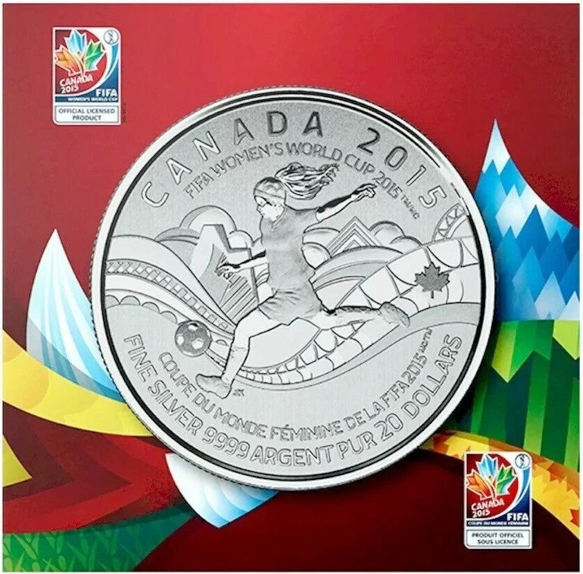 Canada 2015 $20 FIFA Women's World Cup Canada 2015 Pure Silver Coin Sealed0