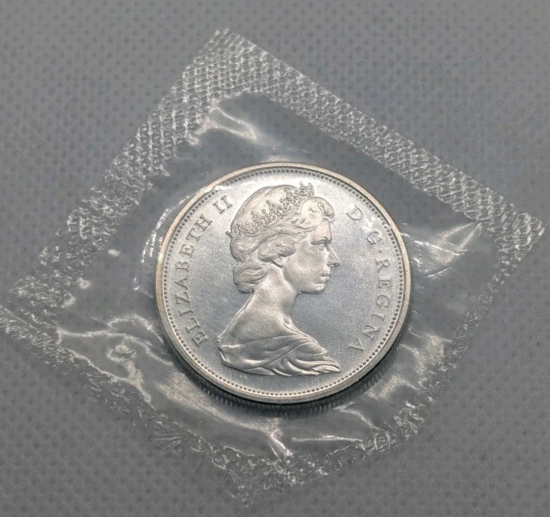1965 Canadian 50 Cents .800 Silver Half Dollar Queen Elizabeth II - BU Sealed - NumisFind