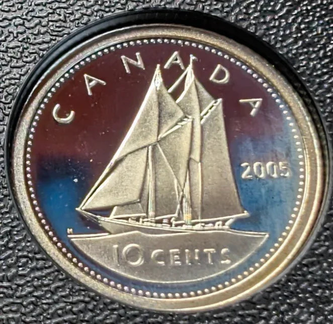 2005 Canada 8 Coin Silver PROOF Set w/ Gold Plated Silver Dollar - NO BOX - NumisFind