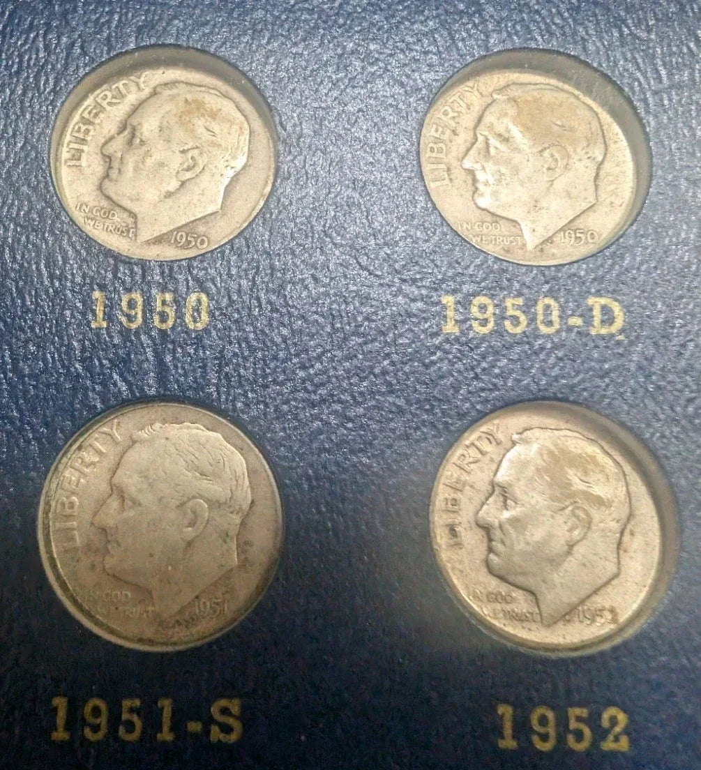 1946-1966 Roosevelt Dime Complete Set Of 50 Coins Album Circulated And Unc - NumisFind