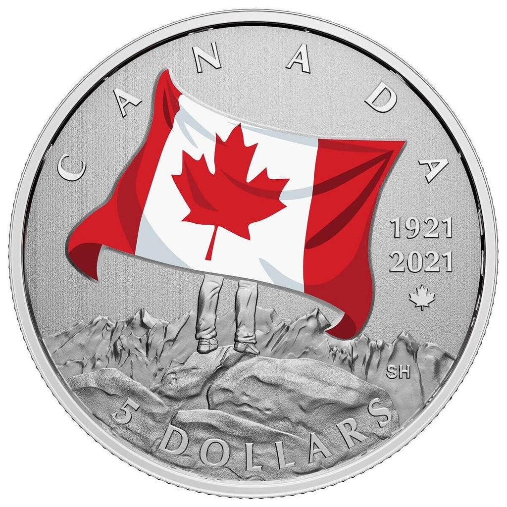 1921-2021 - Moments to Hold - Canada’s National Colours - $5 Pure Silver Coin - NumisFind
