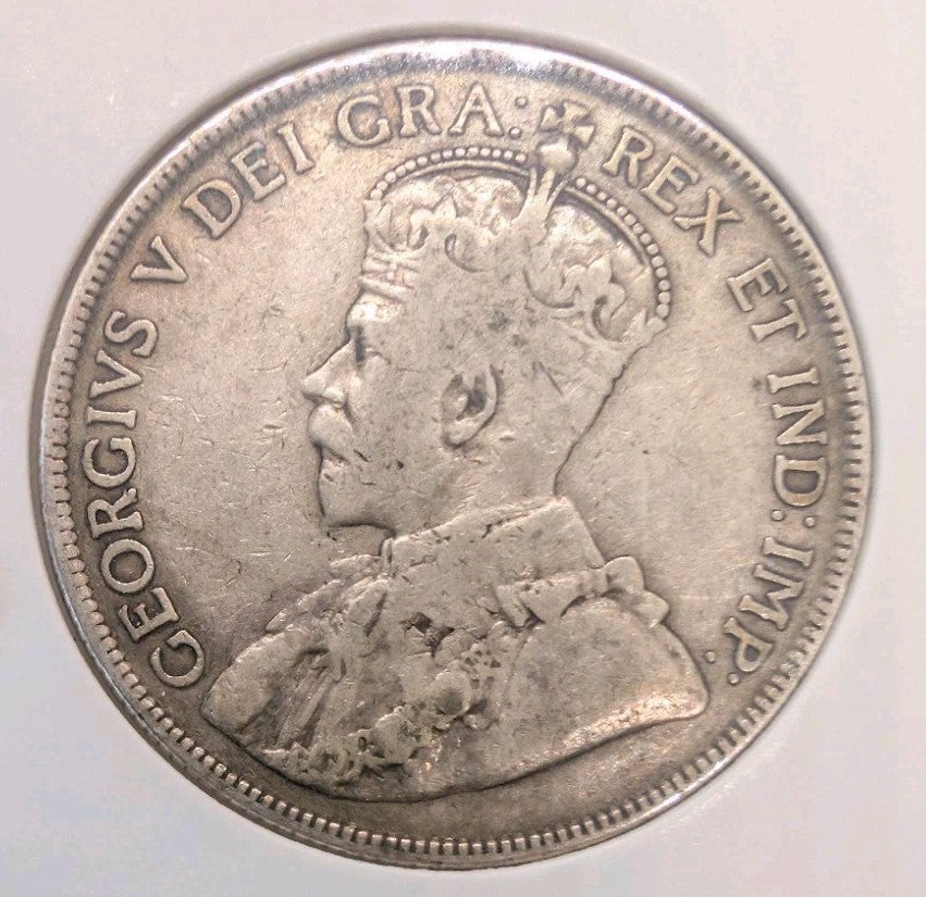 1919 Canada 50 Cents Silver Half Dollar VG8 - George V - KM#25 - 92.5% Silver1