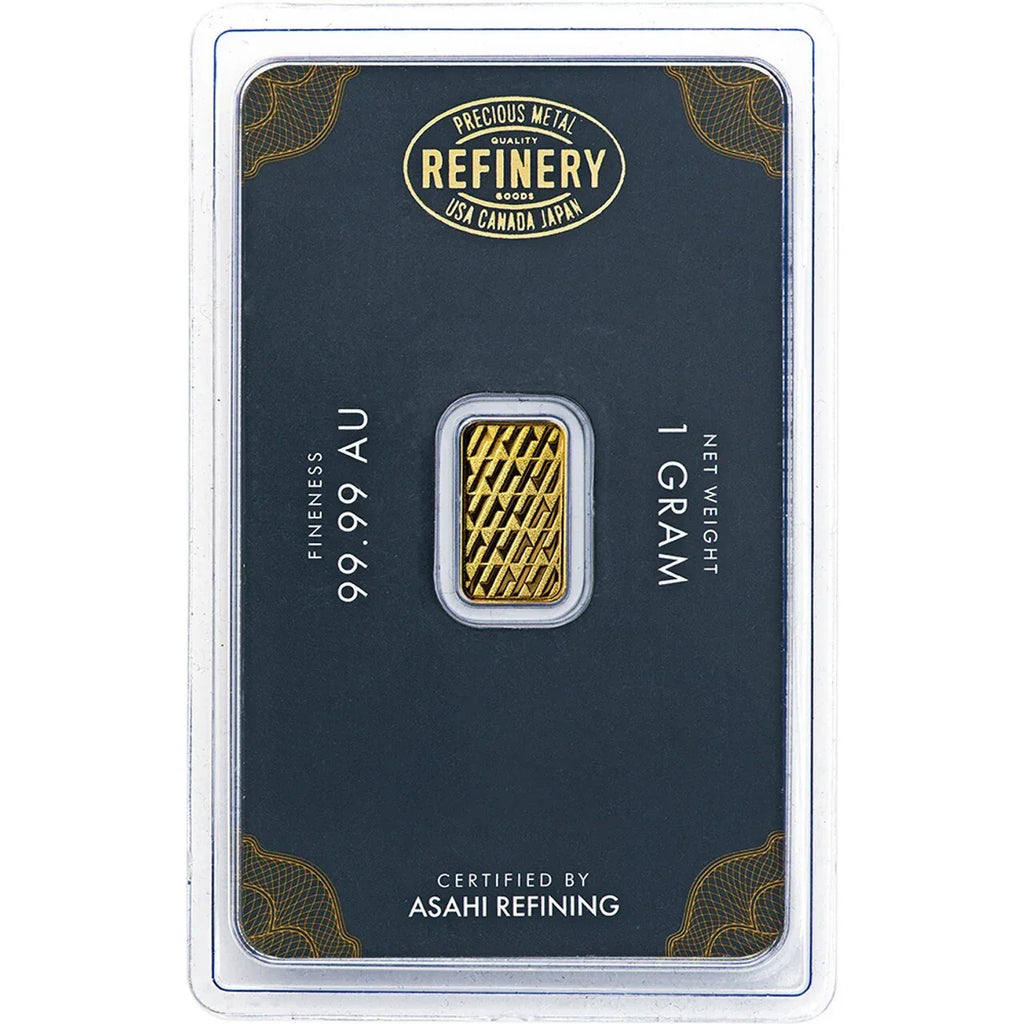 1g .999 fine Gold asahi Bullion Bar. Solid pure 24k gold for investment/gift - NumisFind