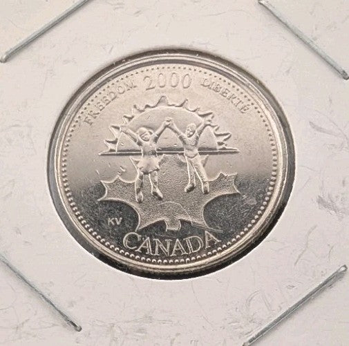 2000 Canada Millennium Series November Freedom BU UNC 25c Piece!!0
