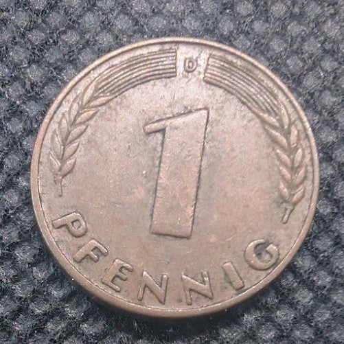 1948-D Germany 1 Pfennig AU – Allied Occupation Era German Coin1