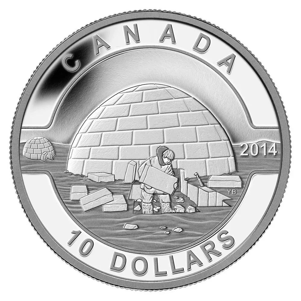 2014 RCM O Canada - The Igloo, 99.99% Pure Silver $10 Dollar, Mintage 40K - NumisFind