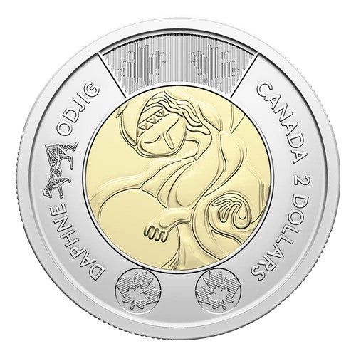Canada 2025, $2 Daphne Odjig, Set of 2 Non and Coloured Coins from Rolls, BU2
