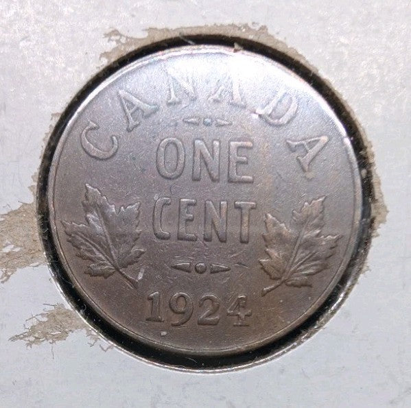 1924 Canada One Cent Coin - VF0