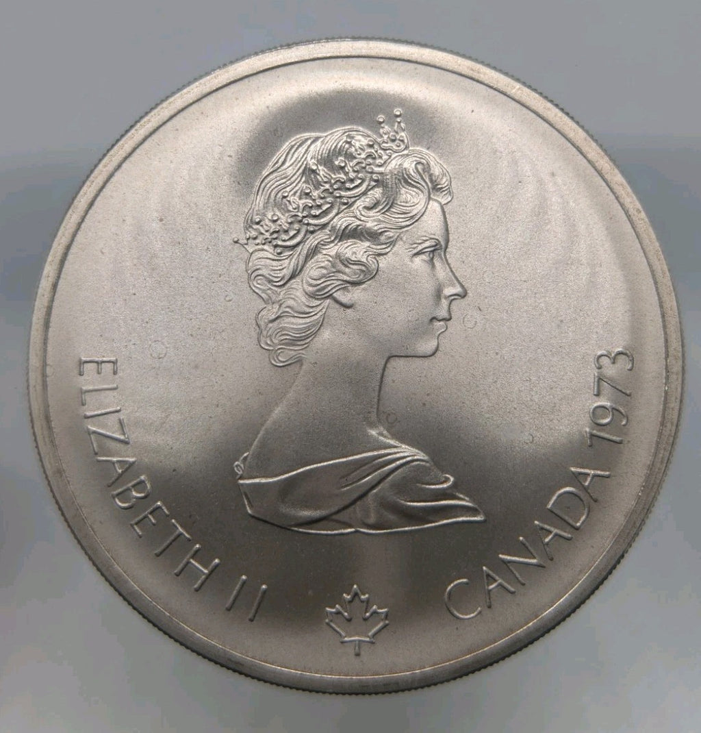1973 Montreal Olympic Silver Coin In epoxy cube - The city - Desk weight3