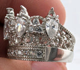 Sterling Silver Crown Shaped Cubic Zircon CZ  Ring Size 73