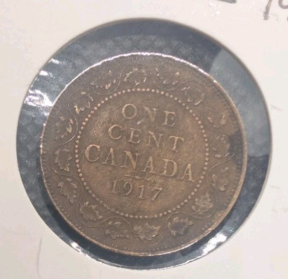 CANADA - 1917 Large Canadian 1 Cent Penny - F-150