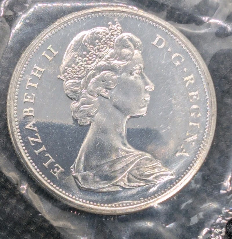 1967 Canadian 50 Cents .800 Silver Half Dollar Queen Elizabeth II - BU Sealed1