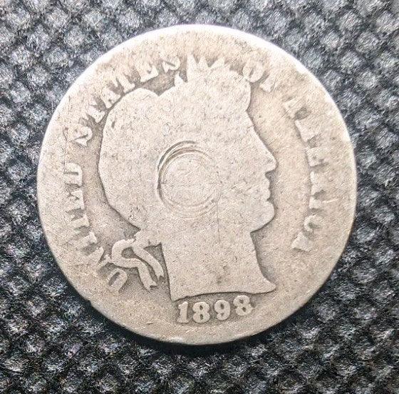 1898 United States 1 Dime "Barber Silver Dime" Heavily circulated Album Filler - NumisFind
