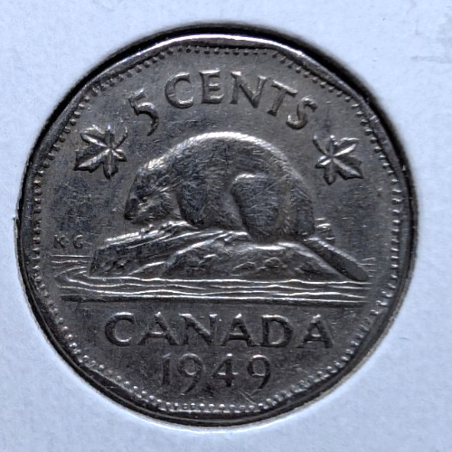1949 Canada 5 Cent George VI Canadian  Nickel Coin Five Cents0