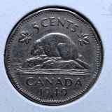 1949 Canada 5 Cent George VI Canadian  Nickel Coin Five Cents0