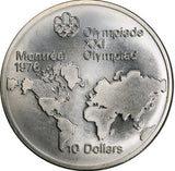 Canada 1973 Montreal Olympics 10 Ten Dollar Silver Coin - Map - 44.95g ASW - NumisFind