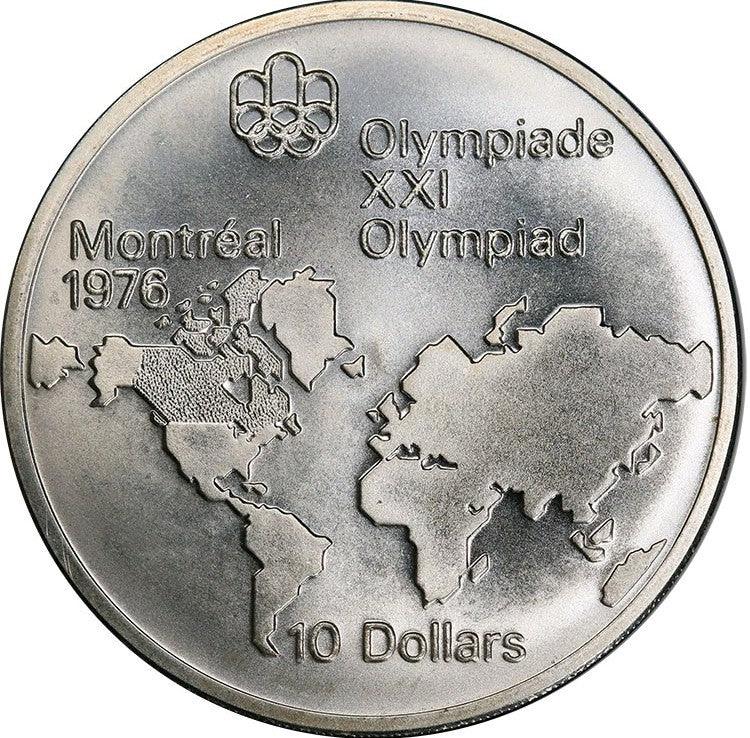 Canada 1973 Montreal Olympics 10 Ten Dollar Silver Coin - Map - 44.95g ASW - NumisFind