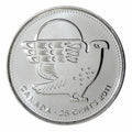 2011 CANADA 25 Cent Regular FALCON Quarter From Mint Roll UNC0
