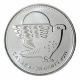 2011 CANADA 25 Cent Regular FALCON Quarter From Mint Roll UNC0