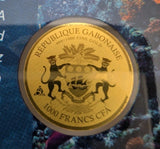 Dolphin 1/1000 Oz 999 Gold Coin 1000 Francs Gabon1