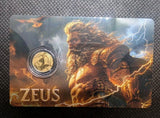 ZEUS Greek Mythology 1/1000 Oz Gold Coin In Card 50 Cents Niue 2025 - NumisFind