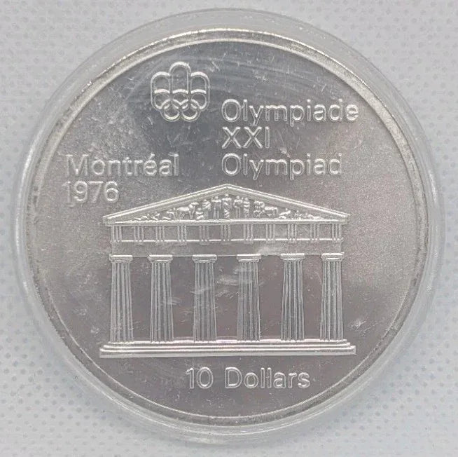 Canada 1974 Montreal Olympics 10 Ten Dollar Silver Coin - Zeus Temple - NumisFind