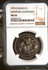 1970 Canada Dollar $1 Manitoba Uncirculated Set NGC MS660