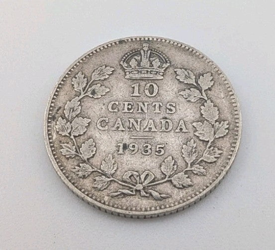 1935 Canadian Silver 10 cent Dime King George V0
