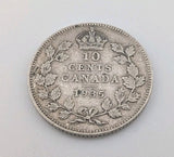 1935 Canadian Silver 10 cent Dime King George V0