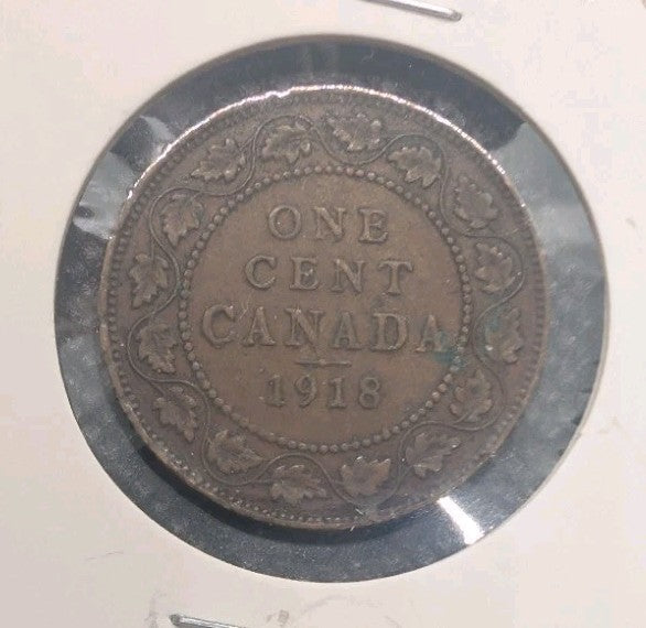 CANADA - 1918 Large Canadian 1 Cent Penny - F-150