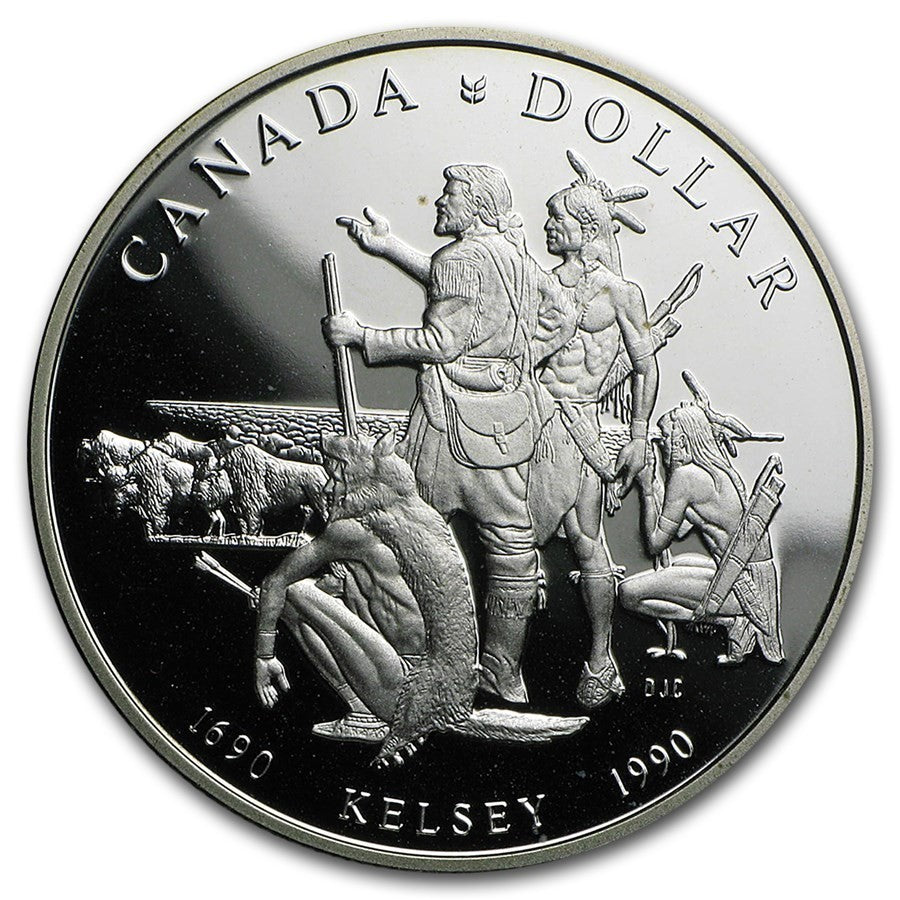 CANADA  1990  PROOF  SILVER  DOLLAR 1690 - 1990  KELSEY0