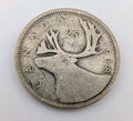Canada 1938 25 Cents 25c Canadian Caribou Quarter Coin - 80% Silver - ASW .150oz0