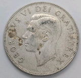 1952 Canadian 50 Cents .800 Silver Half Dollar Queen Elizabeth II - circ1