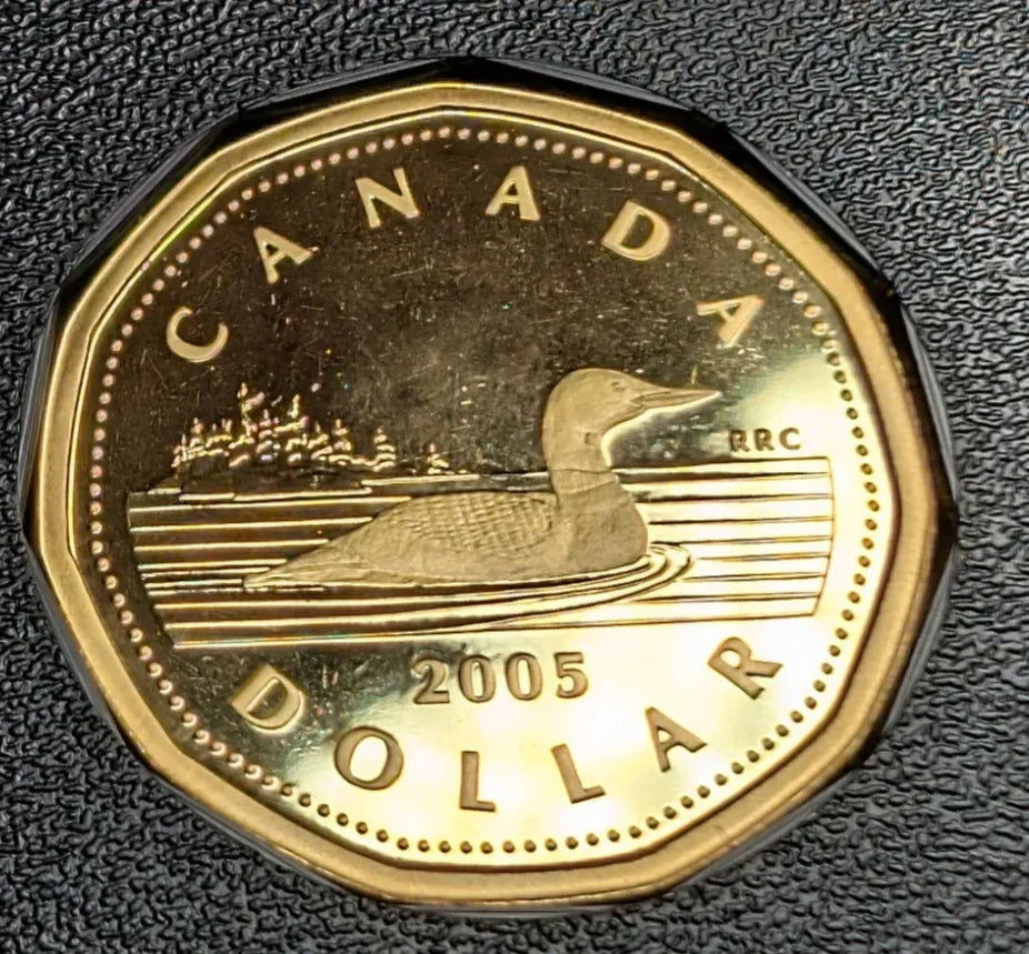 2005 Canada 8 Coin Silver PROOF Set w/ Gold Plated Silver Dollar - NO BOX - NumisFind