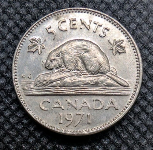 1971 Canada 5 Cent George VI Canadian  Nickel Coin Five Cents0