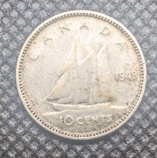 Canada 1949 10 CENT  -  average circulated 0.8 Silver coin canada0