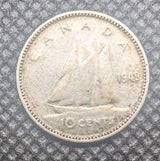 Canada 1949 10 CENT  -  average circulated 0.8 Silver coin canada0