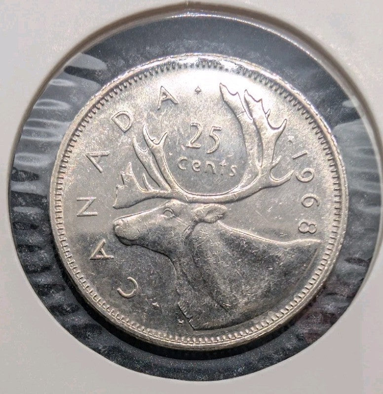 1968 Quarter 25 Cent '68 Canada-Canadian Coin UNC0