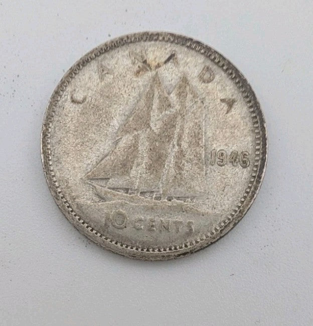 1946 Canada 10c Silver coin Dime - 2g of pure silver0