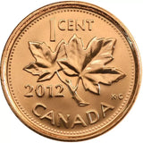 Uncirculated 2012 Canada Penny Small 1 Cent Beautiful - Last Year0