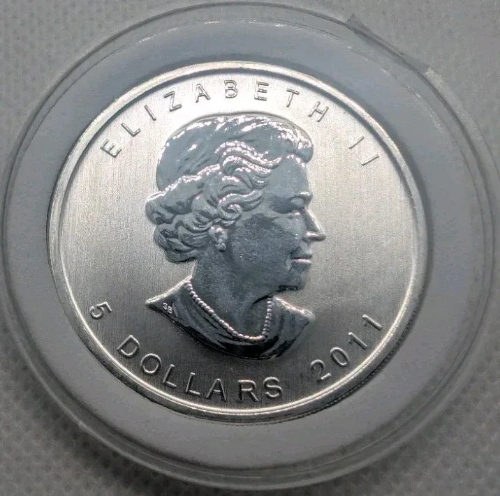 2011 Canada $5 Silver Maple Leaf Coin .9999 Pure 1 oz Fine Silver Bullion - NumisFind