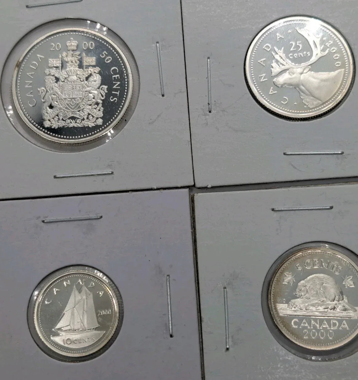 2000 Canada Proof 5c 10c 25c & 50c Silver Heavy Cameo Coins From RCM Set - NumisFind