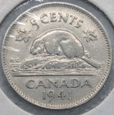 1941 Canada 5 Cent George VI Canadian  Nickel Coin Five Cents0