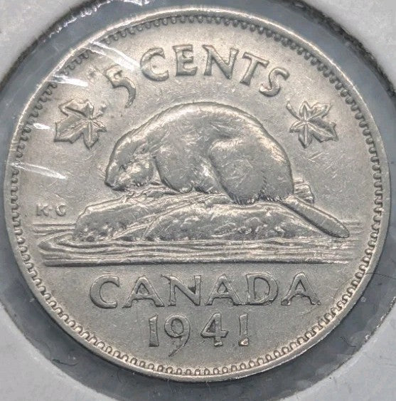 1941 Canada 5 Cent George VI Canadian  Nickel Coin Five Cents0