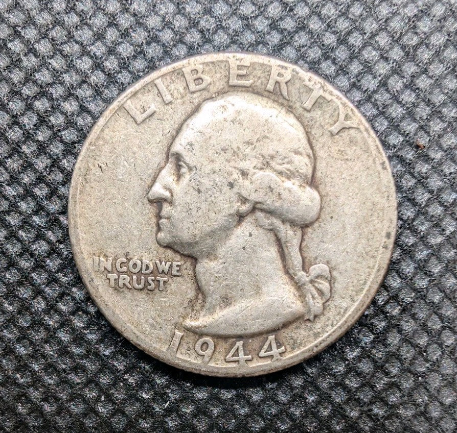 1944 Washington US Quarter 25c Coin 0.9 Silver Coin0