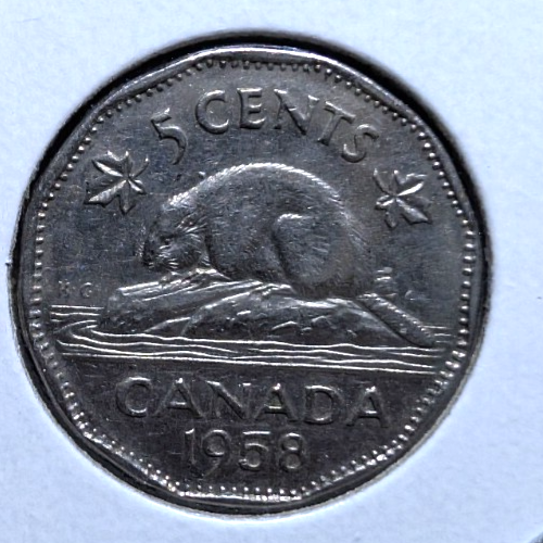 1958 Canada 5 Cent George VI Canadian  Nickel Coin Five Cents0