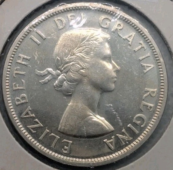 1958 Canada Silver Dollar - British Colombia - Elizabeth II - 0.8 Silver - Unc1