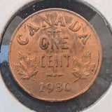 VF 1930 Canada Small Cent Coin. SEMI KEY DATE 1 Penny George V 1p0